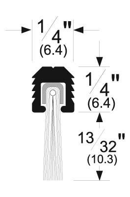 Pemko 5041 Brush Gasket w/ Mortise Aluminum Retainer & 13/32" Insert, Mill Finish Aluminum