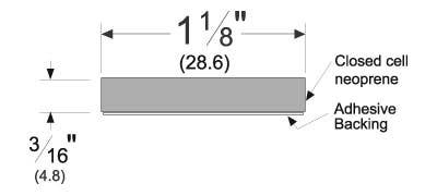 Pemko 5110BL120 Adhesive-Backed Mullion Gasketing, Length-120", Black