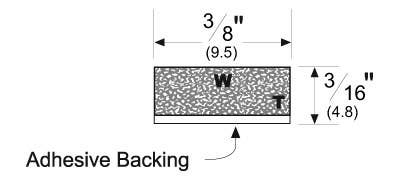 Pemko P Closed-Cell Sponge Neoprene Tape, Length-10', Finish-Black