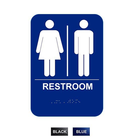 Cal-Royal RSH68 Unisex Handicap Restroom with Braille Pictogram Text 6" x 8"