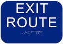 Cal-Royal CAEXRT4534 Exit Route with Braille Text 6" x 6",Blue