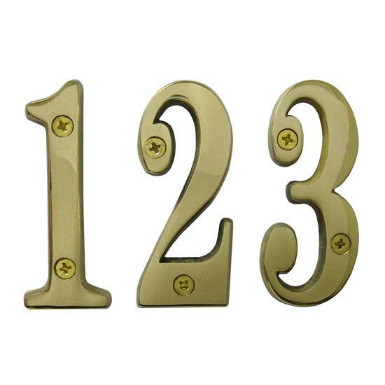 Cal-Royal SBN4 Solid Brass Numbers 0-9 4"
