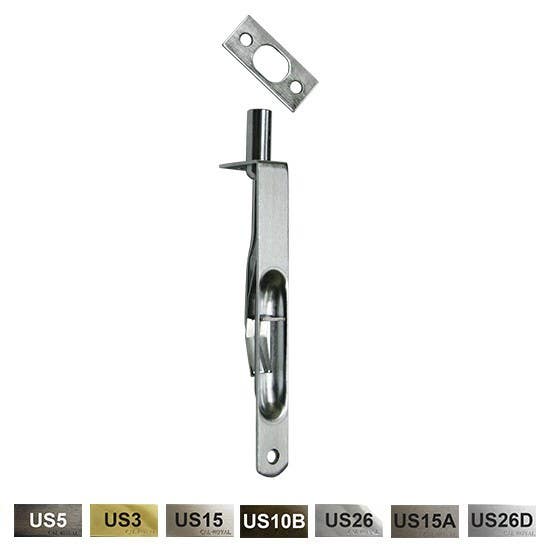 Cal-Royal SMB85R/MB85R Mortise Flush Bolt Round Tip, 6"