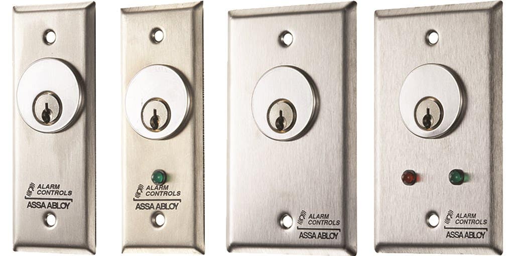 Alarm Controls MCK Mortise Cylinder Keyswitch Station, DPDT Momentary Switch