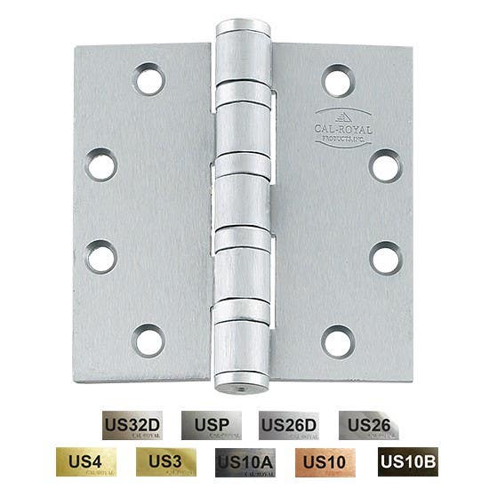 Cal-Royal BB5210 Full Mortise Heavy Weight Four Ball Bearing Hinge, 5" x 4 1/2"