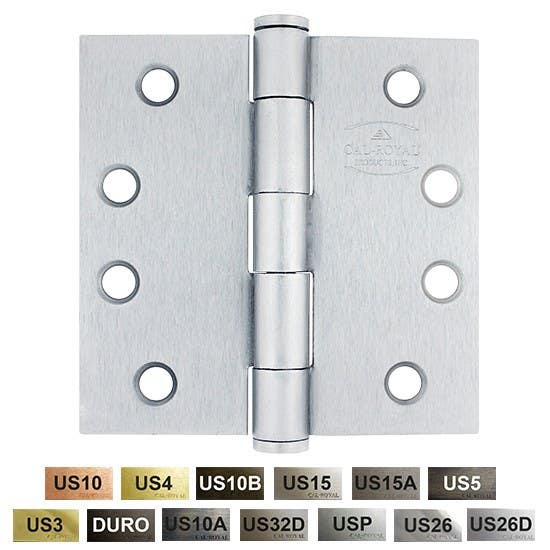 Cal-Royal TBH30 Full Mortise, Plain Bearing Hinge 4 1/2" x 4 1/2"