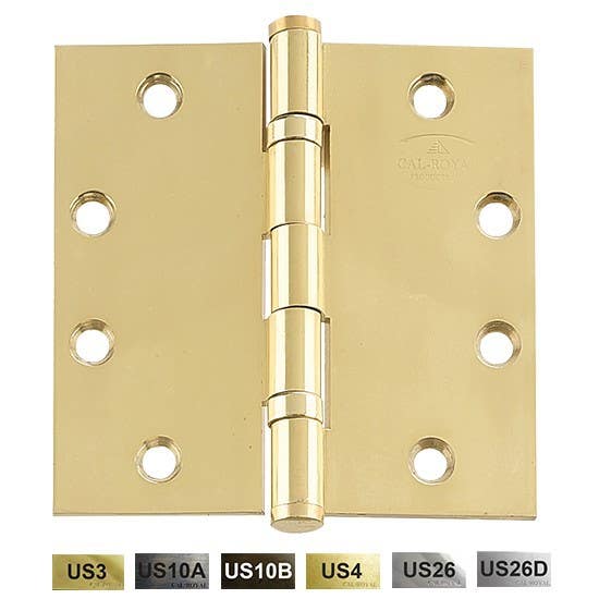 Cal-Royal SBBB31 Full Mortise, Two Ball Bearing Hinge 4 1/2" x 4 1/2"