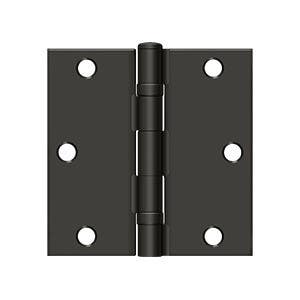 Deltana S35BB-R 3-1/2" x 3-1/2" Square Hinge, Ball Bearing, Steel, Pair
