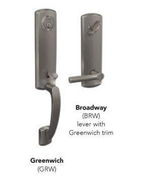 Schlage FCT GRW Greenwich Custom 3/4 Trim Handleset