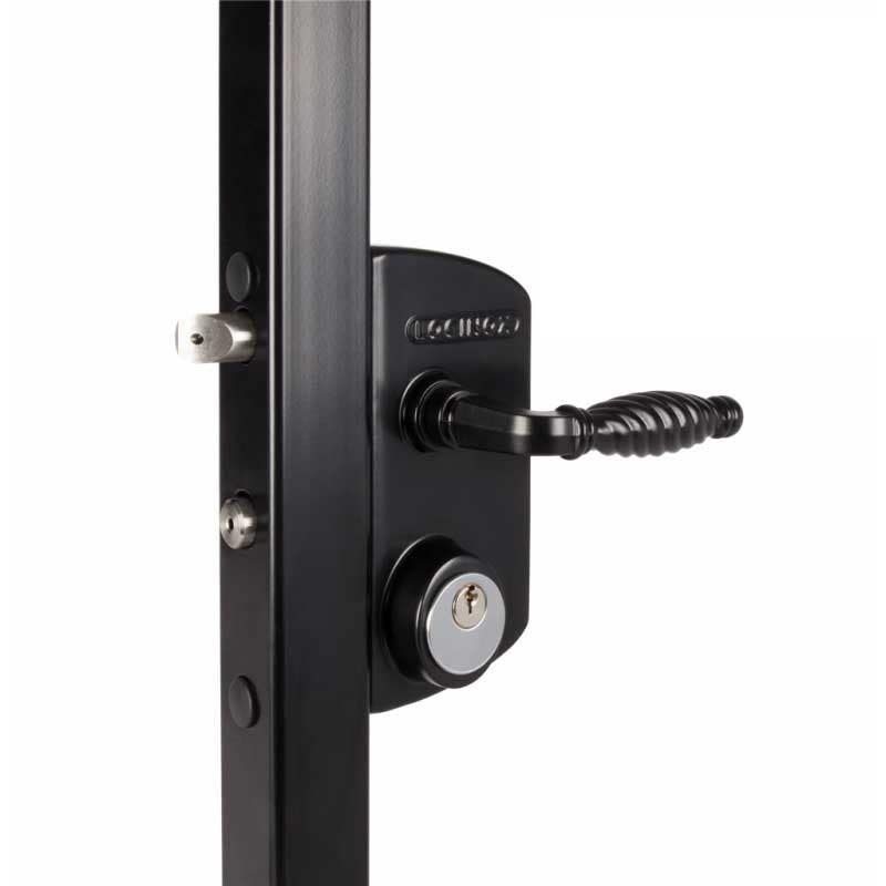 Locinox LUKYJ5 Surface Mounted US Mortise Cylinder Gate Lock (USA), Black Anodised Aluminum