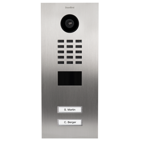 DoorBird D2102V IP Video Door Station Flush-Mounting Housing, 2 Call Button (Surface-Mounting Housing Sold Separately)