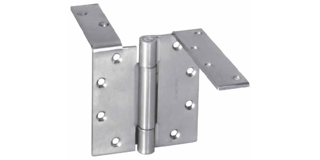 McKinney TA794 Steel Anchor Hinge Set w/ 4" Door Leg, 5" x 4 1/2", Dull Chromium
