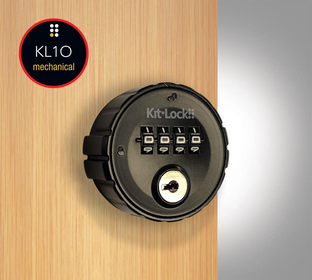 Codelocks KL10BK Series Mechanical Cabinet Lock, Suitable for Upto 3/4" Thick Door, Black (Orientation-Veritcal, Left Hand, Right Hand)
