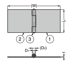 Sugatsune YHS Cabinet Butt Hinge Weld-On