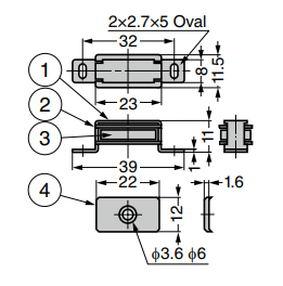 Sugatsune MC-SM10 Magnetic Catch, Magnetic Force-4.4 lbs