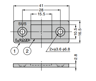 Sugatsune MC-159-SUS Ultra Thin Magnetic Catch, Magnetic Force-5 Kg (11.0 lbs), Finish-Nickel