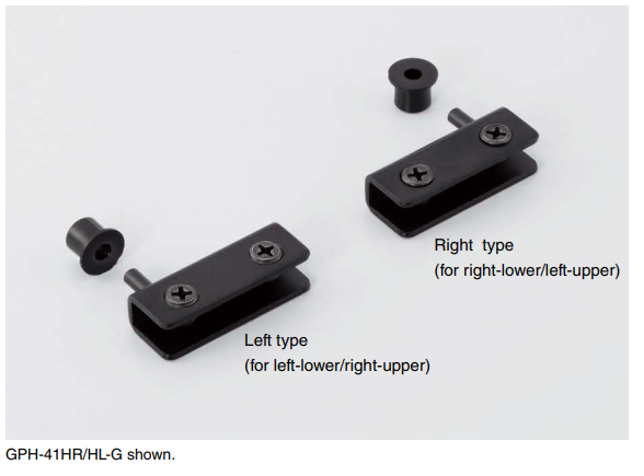 Sugatsune GPH Cabinet Glass Door Pivot Inset Hinge, Black