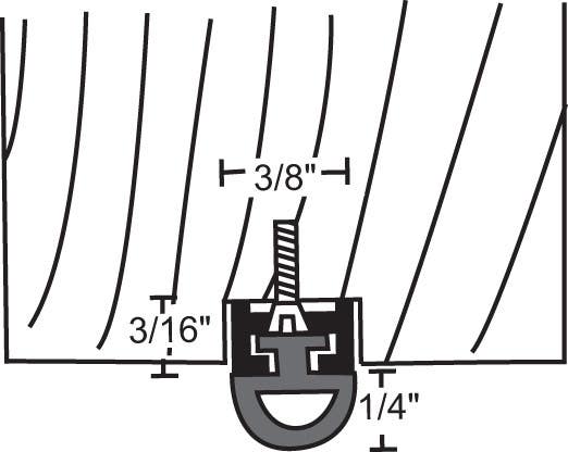 NGP 136N Aluminum Neoprene Door Bottom Seal or Astragal