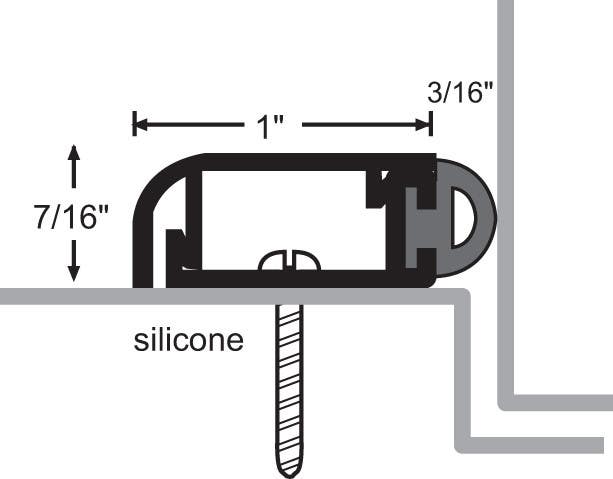 NGP 170S Aluminum Silicone Perimeter Seal w/ Concealed Fastener