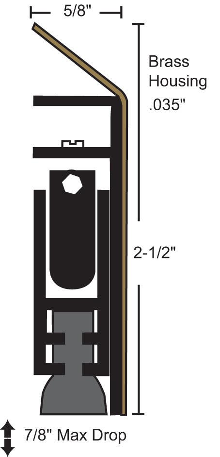 NGP 229NBR Architectural Bronze Automatic Door Bottom with Neoprene Seal
