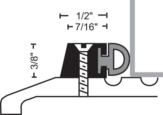 NGP 2V Aluminum & Vinyl Stop Strip