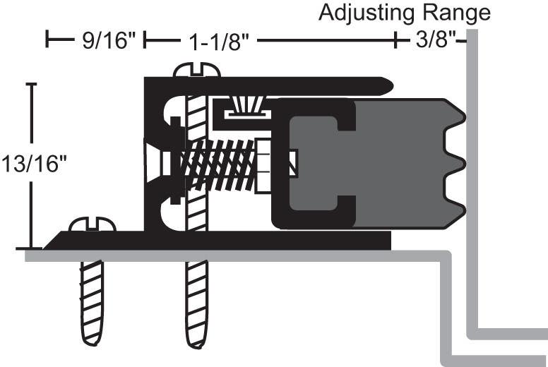 NGP 304N Aluminum Spring Adjustable Neoprene Perimeter Seal