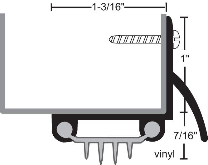 NGP 318V Aluminum Finned Vinyl Door Shoe