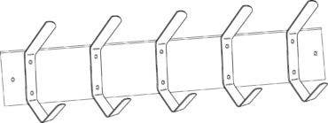 Burns Manufacturing BM4485 Utility Hook Strip - 5 Hooks