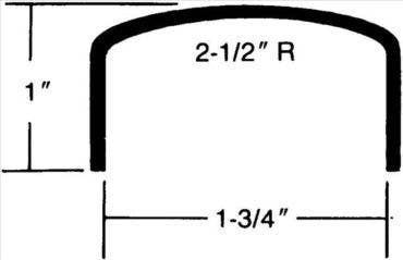 Burns Manufacturing 305 "U" Shaped w/ Radius 90° 1" x 1-3/4" I.D. x 1" Door Edging