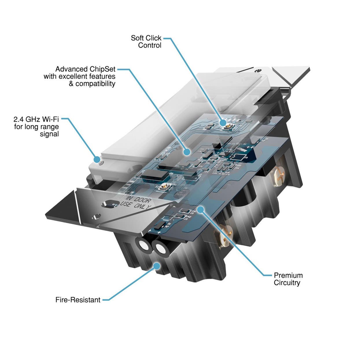 Topgreener TGWF15S In-Wall Smart Wi-Fi Light Switch