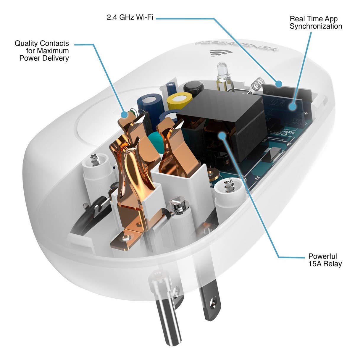 Topgreener TGWF115APM, Heavy-Duty Smart Wi-Fi Plug-in (15A) with Energy Monitoring