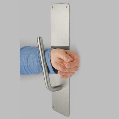 Rockwood AP1007 Hands-Free Arm Pull with Plate, Stainless Steel