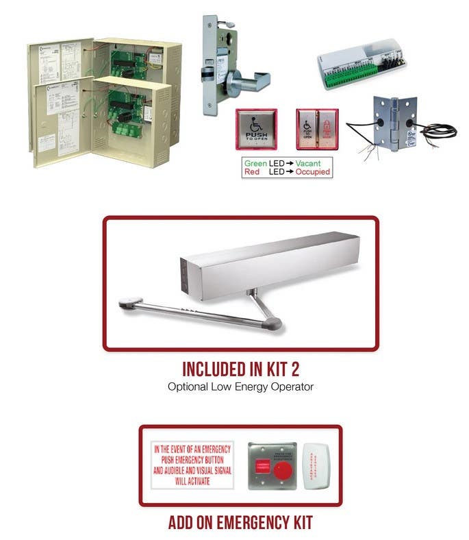 Command Access UBPK1-FM-EUxEU Electrified Latch Pullback, Universal Bathroom Privacy Kit