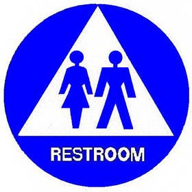 Trimco 752 12" Circle – Unisex Restroom  Signage