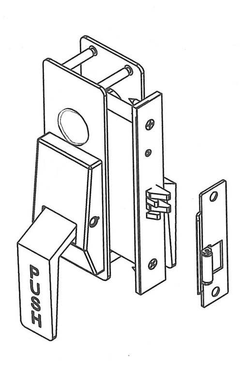 Trimco 1562B/1562M Push/Pull Latch, Mortise, Passage, Best & Corbin Russwin Lock