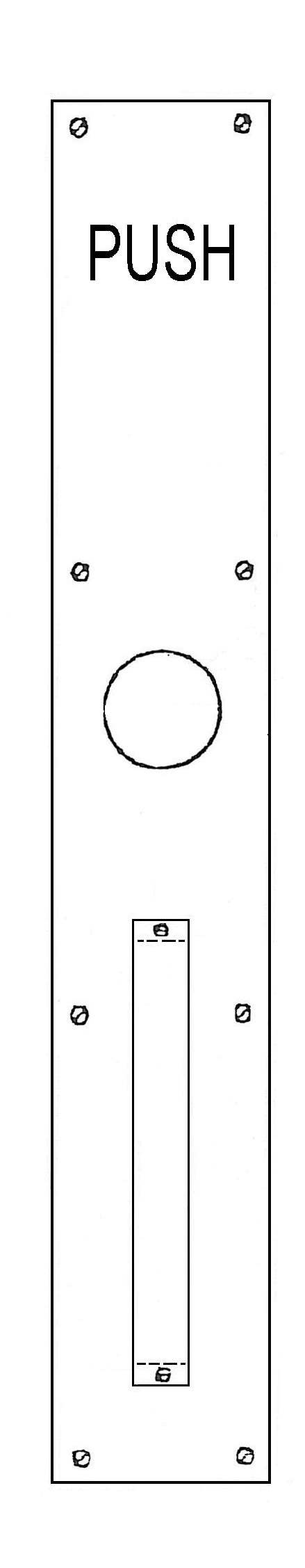 Trimco 1802-25 4" x 25" Heavy Duty 1/8" Thick Pull Plate, 1" x 3/8" Bar Pull