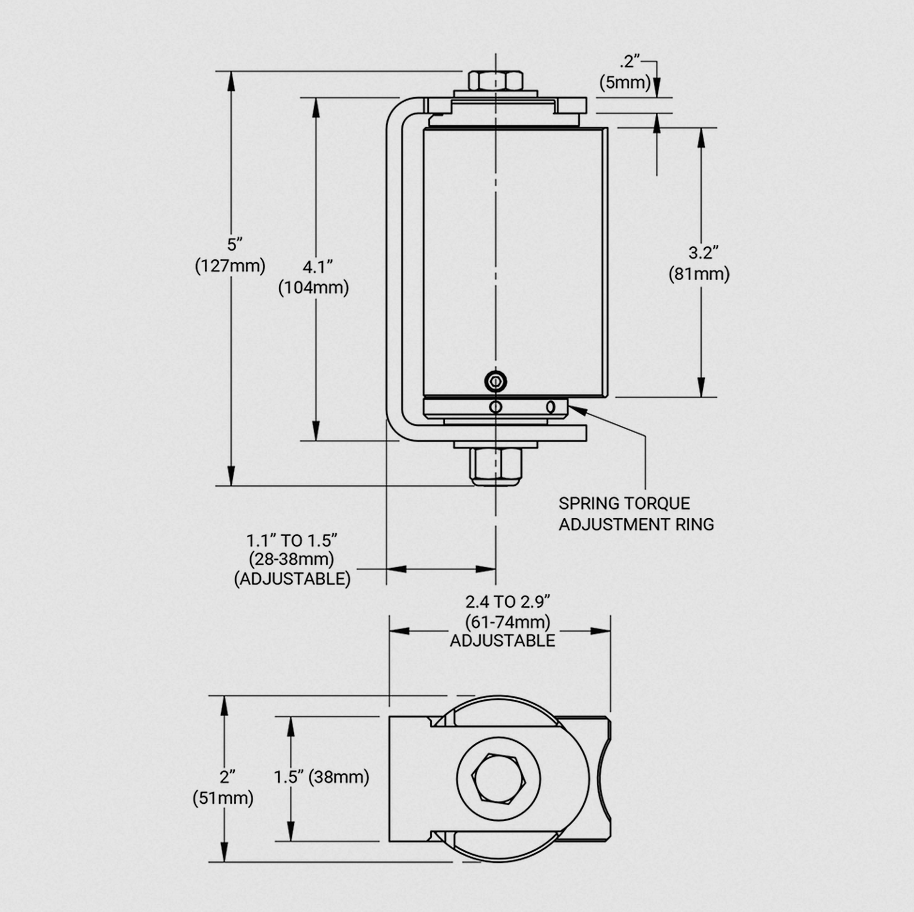 D&D CI3850 Shut It Self-Closing BadAss Gate Hinge Set, Finish-Zinc