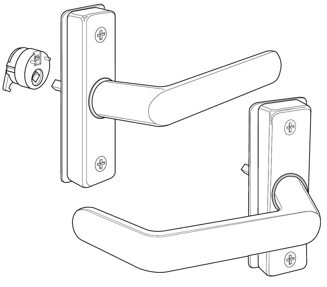 Adams Rite 4568/4569 Series Eurostyle Deadlatch Handles for 4300, 4500, 4900 Deadlatches