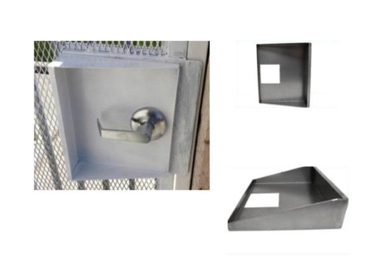 Keedex GRD-LVR Weldable Lever Guard Approx. 10" x 16" 2 3/4" Bset w/Thru Bolt Holes 16 Gauge Steel