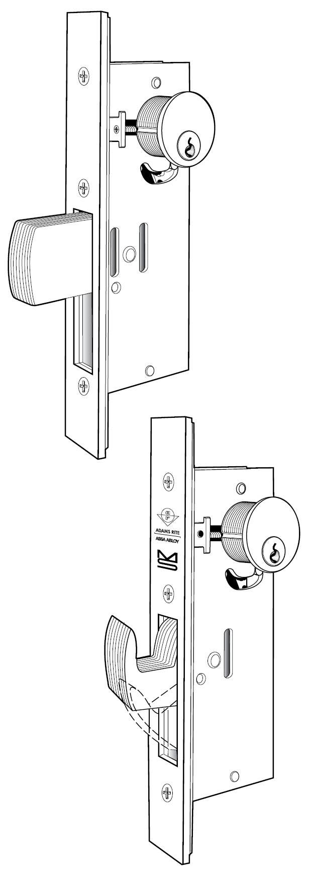 Adams Rite MS1850SN ANSI Size Deadlock for Hollow Metal/Wood Door