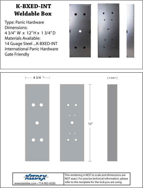 Keedex K-BXED-INT Box for International 8000 Series Panic Hardware