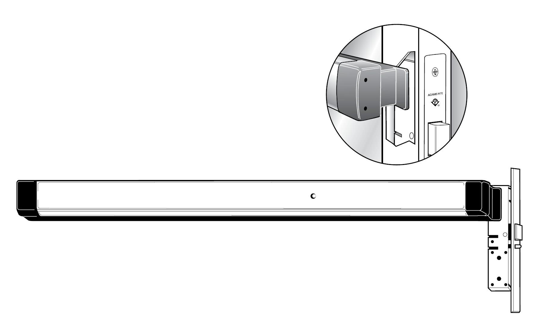 Adams Rite 8400 Narrow Stile Mortise Exit Device- Life-Safety