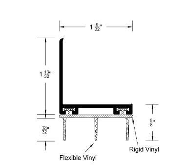 Reese 1031A-AN Hospitality Line, Dark-AN Door Bottoms,Vinyl Insert, 1-9/32" x 1-3/4"