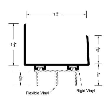 Reese 1032A-AN Hospitality Line, Dark-AN Door Bottoms,Vinyl Insert, 1-7/8" x 1-3/4"