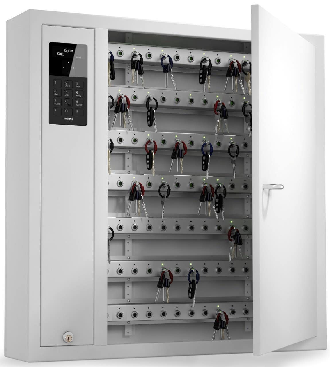 Key-Box 9500 SC Series Expandable Key Cabinets, Locking Intelligent Key Fobs(1 Cabinet), Key Capacity 14-98