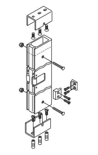 ACCENTRA (formerly Yale) M300 Removable Aluminum Mullion, For 7000, 6000 & 2100 Exit Device