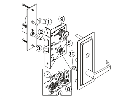 Marks USA HA113 Housing Authority Mortise Lockset, Dark Oxidized Statuary Bronze, Clear Coated