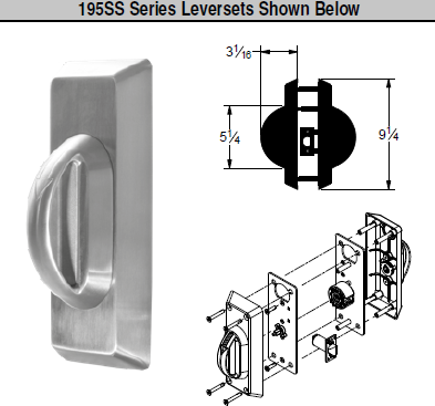 Marks USA 195BH Series LifeSaver D-LIG Slide Cylindrical Lockset, Commercial Cylinder