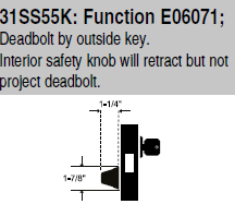 Marks USA 31SS55 Institutional LifeSaver Mortise Deadlock, Satin Stainless Steel