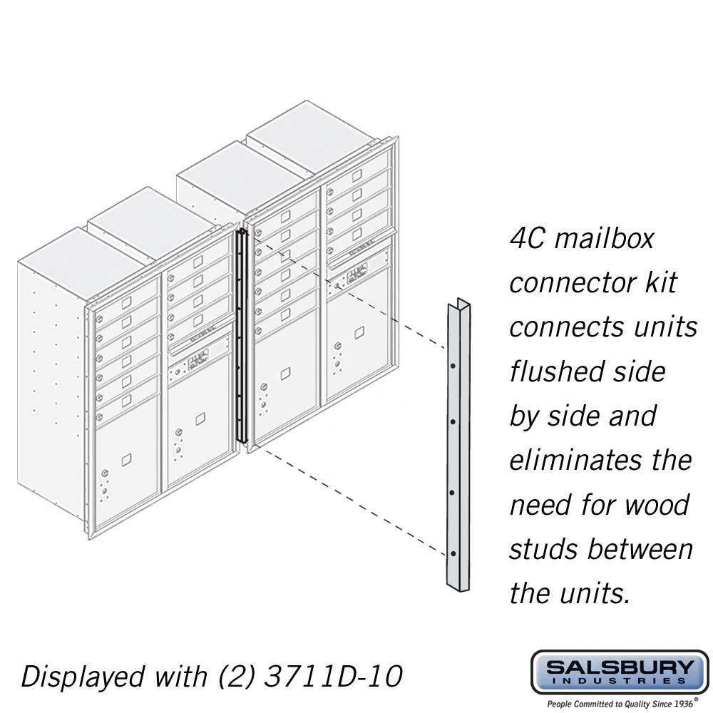 Salsbury 3711CK Recessed Mounted 4C Horizontal Mailbox Connector Kit - For 11 Door High Units
